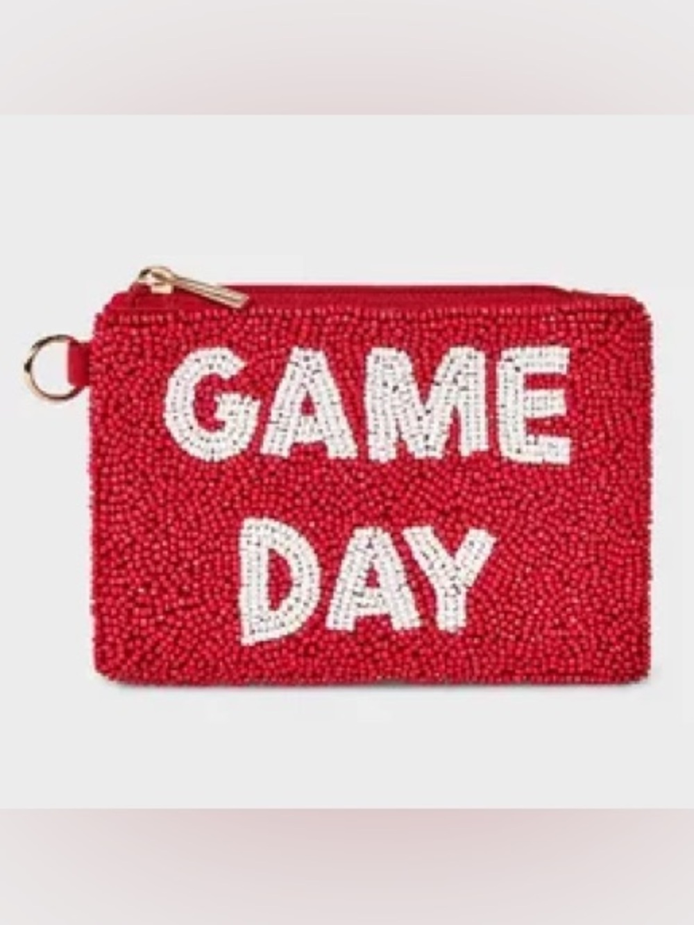 NWT Universal Threads Target Red Beaded 'GAME DAY' Wristlet Pouch